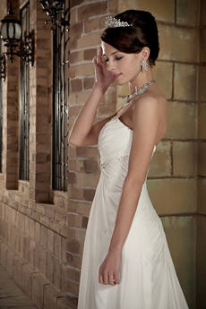 Casual A-line Full Length Destination Wedding Dress 