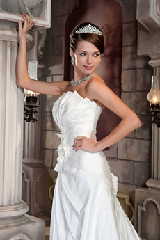 A-line Full Length Lace Up Back Wedding Dress 