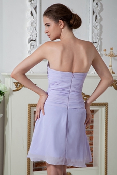 Asymmetrical Neckline Lavender Chiffon Homecoming Dress 