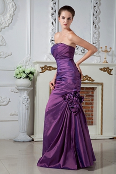 Glamour Strapless Sheath Purple Prom Dress 