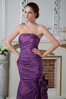 Glamour Strapless Sheath Purple Prom Dress 