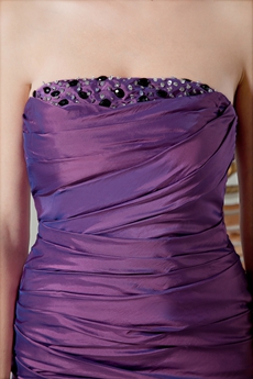 Glamour Strapless Sheath Purple Prom Dress 