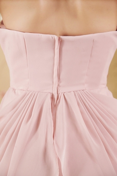 Mini Length Pink Chiffon Homecoming Dress 