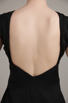 Backless Sheath Mini Length Black Nightclub Dress 