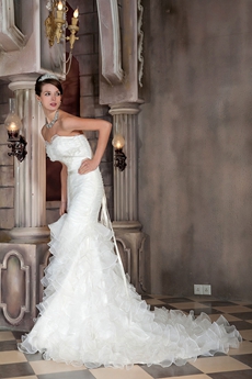 Gorgeous Sweetheart Full Length Trumpet/Mermaid Wedding Dress 