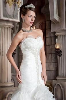 Gorgeous Sweetheart Full Length Trumpet/Mermaid Wedding Dress 