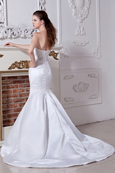 One Shoulder Lace Trumpet Bridal Gown