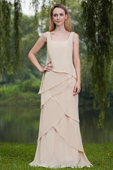 Champagne Chiffon Mother Of The Bride Dresses With Long Sleeves Jacket 