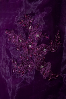 Scoop Neckline Cap Sleeves Purple Organza Mother Of The Bride Dress 