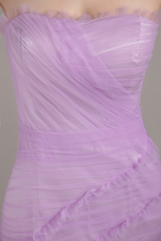 Desirable Mermaid Floor Length Lilac Tulle Prom Dress 