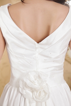 V-Neckline Column Full Length Beach Wedding Dress 