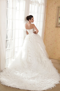 Asymmetrical Straps One Shoulder Ball Gown Wedding Dress 2016