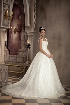 Straps Full Lnegth Ball Gown Cinderella Wedding Dress Plus Size