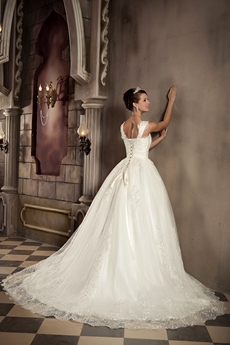 Straps Full Lnegth Ball Gown Cinderella Wedding Dress Plus Size