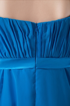 Knee Length Turquoise Chiffon Prom Dress 