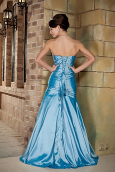 Beautiful Shallow Sweetheart Trumpet/Mermaid Blue Prom Dress 