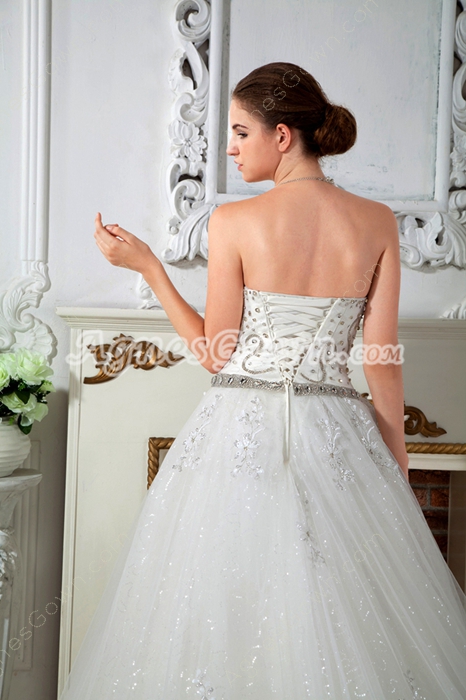 Luxurious Strapless Princess Wedding Dress 2016