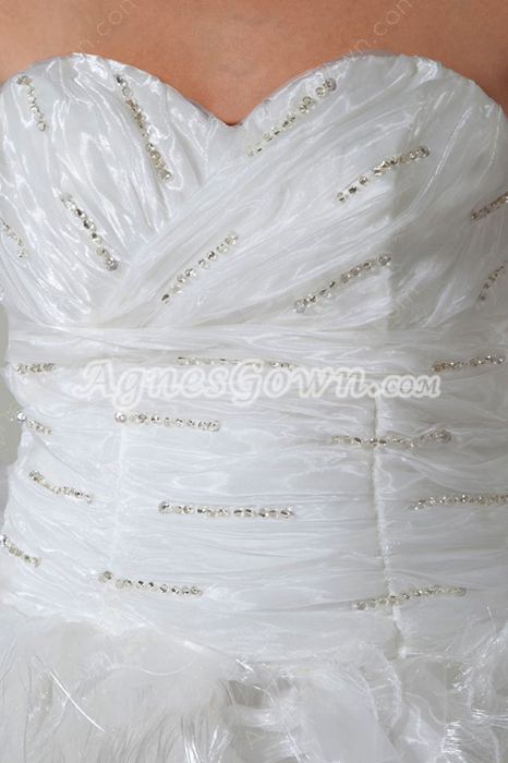Luxury Feather 2016 Celebrity Wedding Dress