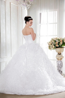 Gorgeous Multi Ruffled Ball Gown Cinderella Wedding Dress 