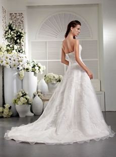 Impressive A-Line Organza Embroidery Wedding Dress 
