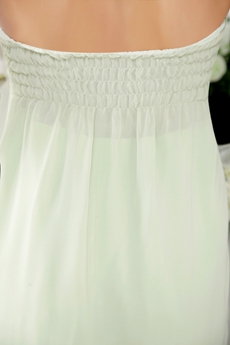 Empire Mini Length Sage Colored Chiffon Junior Bridesmaid Dress 