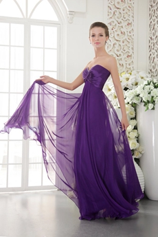 Sweetheart Column Full Length Purple Bridesmaid Dress