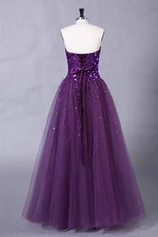 Sparkled Bodice Floor Length Purple Princess Quinceanera Dress 