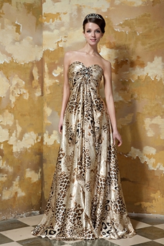 Bohemian Sweetheart Empire Full Length Leopard Evening Maxi Dress  