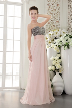 Black And Pink Chiffon Prom Dress With Lace 