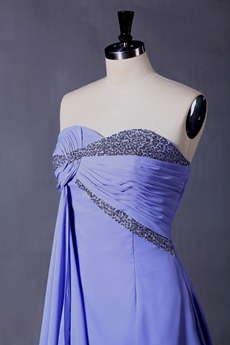 Lavender Chiffon Homecoming Dress Sweetheart Neckline 