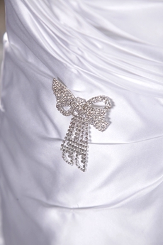 Shallow Sweetheart Satin Mermaid Wedding Dresses Button Back