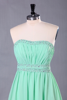Elegance Column Full Length Tiffany Blue Prom Dress