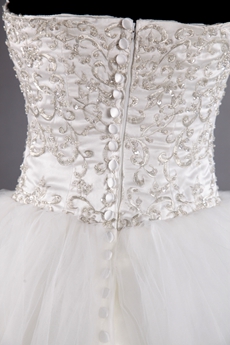 Embroidered Bodice Sweetheart Princess Wedding Dress 