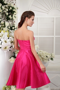 Knee Length Fuchsia Junior Bridesmaid Dress 