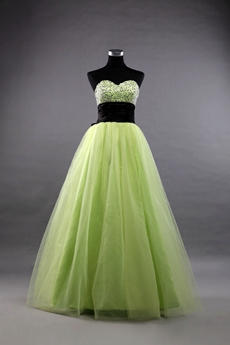 Lovely Sweetheart Puffy Floor Length Lime Green Princess Quinceanera Dress 