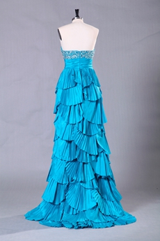 Charming Turquoise Column Floor Length Prom Dress With Handmade Bodice 