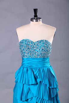 Charming Turquoise Column Floor Length Prom Dress With Handmade Bodice 