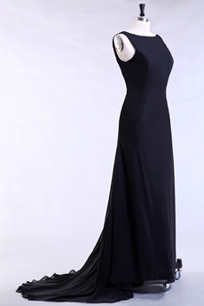 Glamour Boat Neckloine A-line Drak Navy Mother Dress 