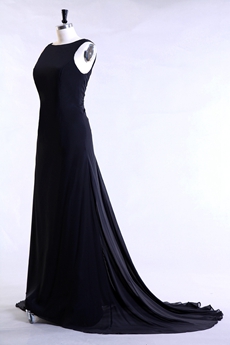 Glamour Boat Neckloine A-line Drak Navy Mother Dress 