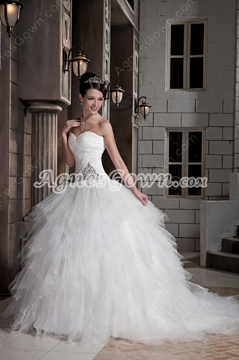 Breathtaking Sweetheart Couture Ball Gown Wedding Dress 2016