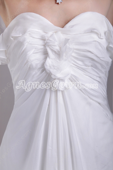 Exclusive Empire Chiffon Maternity Wedding Gown With Floral Bust 