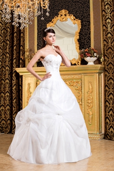 Simple White Organza Ball Gown 15 Quinceanera Dress 