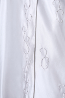 3/4 Sleeves Embroidery Satin Muslim Wedding Dress 