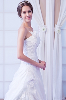 Magnificent Sweetheart Side Layered Wedding Dress Corset Back 