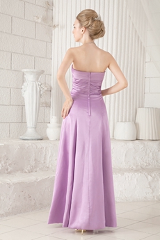 Charming Column Full Length Lilac Prom Dress Side Slit 