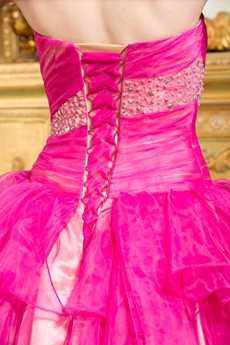 Attractive Fuchsia And Pink Rainbow Sweet 15 Dress 