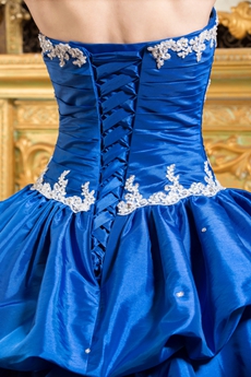 gorgeous Shallow Royal Blue Taffeta Quinceanera Dress With Short Sleeves Bolero 