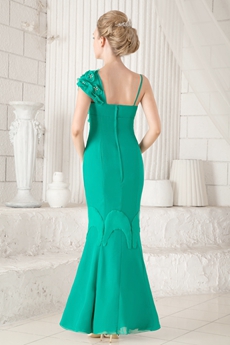 Graceful Sheath Ankle Length Green Chiffon Mother Of The Bride Dress 