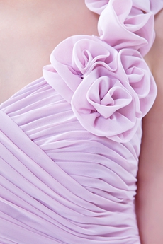 One Shoulder Sheath Mini Length Lilac Cocktail Dress 