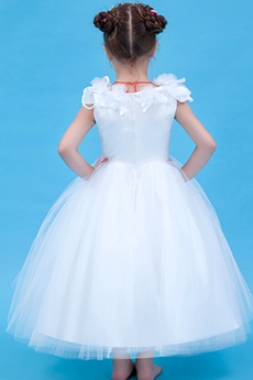 Adorable Tea Length Ball Gown Tulle Infant Flower Girl Dress 